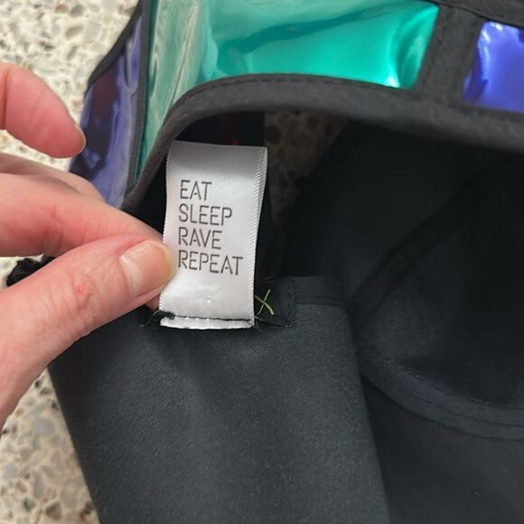 Club exx rainbow bra top runner dolls kill shiny rave small s - Picture 3 of 6